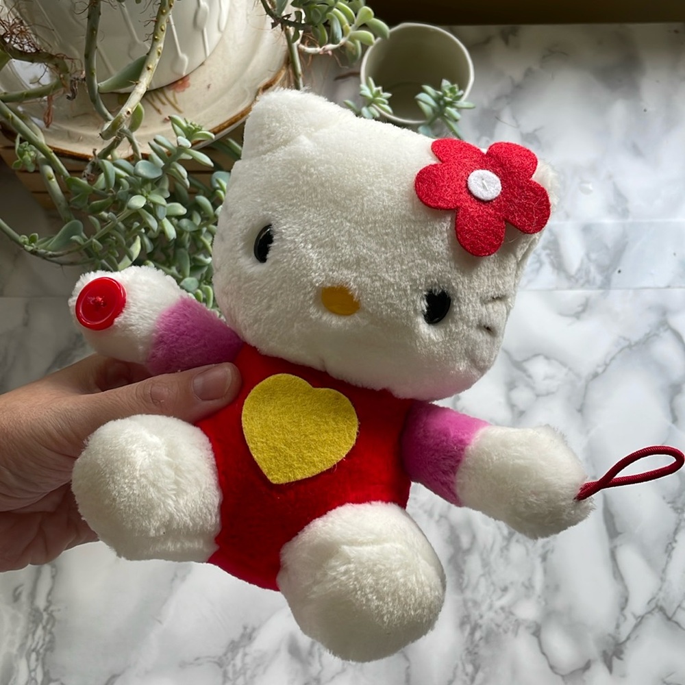 Vintage Sanrio Hello Kitty cling on plush 1998